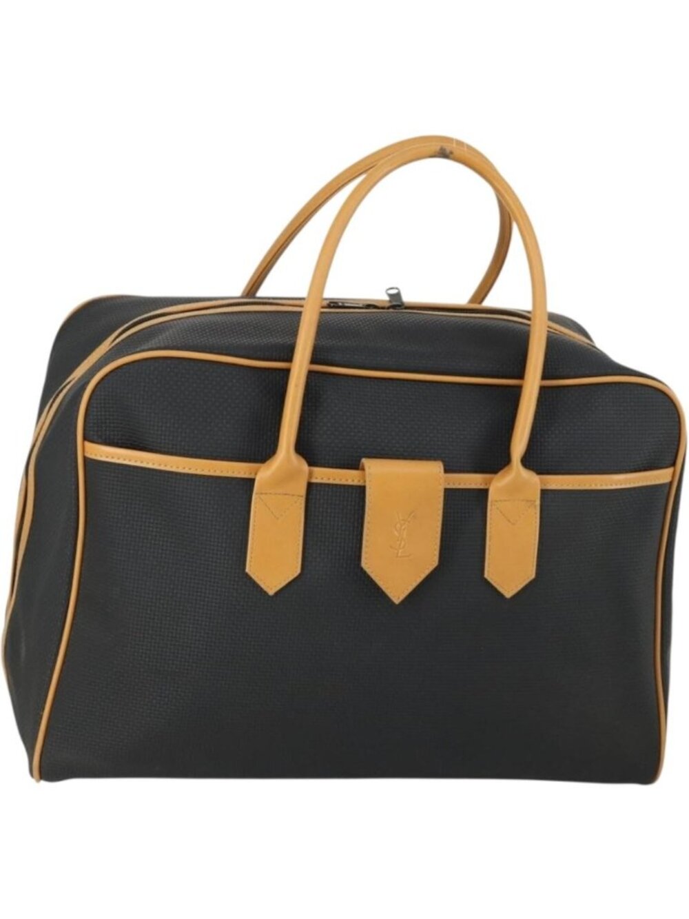 SAINT LAURENT Boston Bag PVC Black Gold